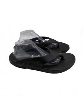 Oofos Black Flip Flop Sandals Shoes Men's Size 12 Women's Size 14